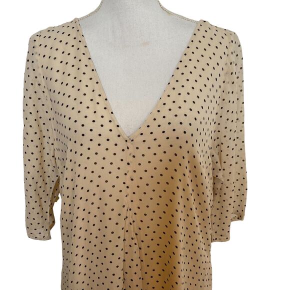 GANNI Maxi Dress Polka Dot V-neck Flowy Viscose Sustainable Size EU 40- US 10 - Picture 9 of 12